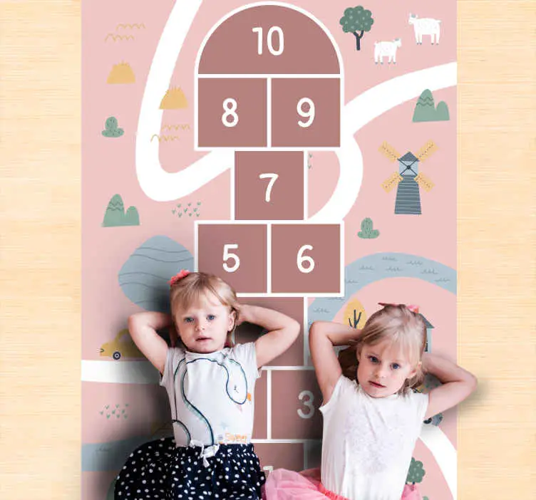 Kundfavorit Hopscotch rosa väg babymatta