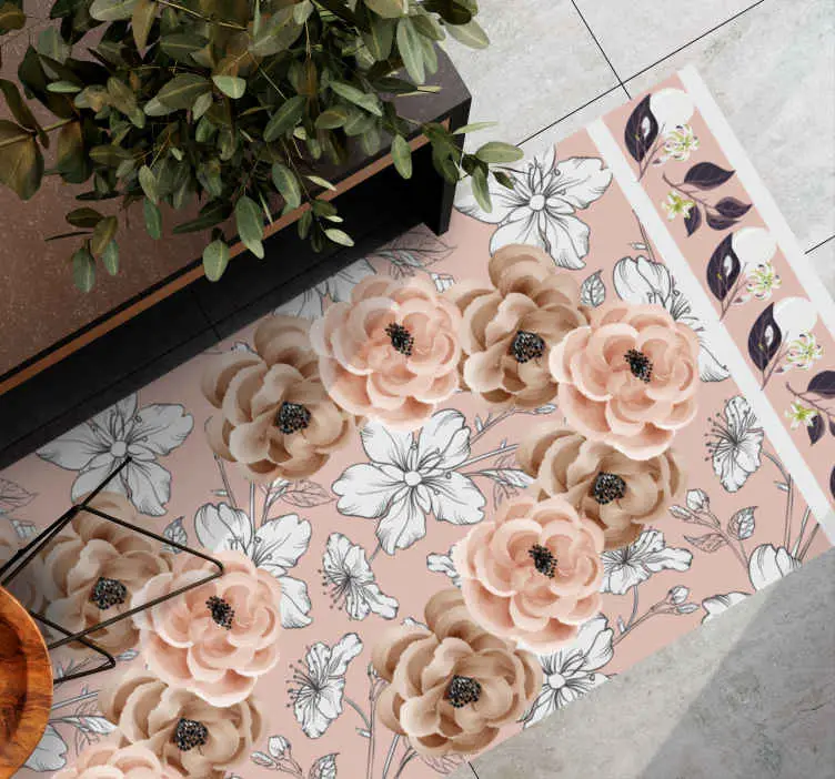 Säker betalning Olika blommor linjer blomma matta