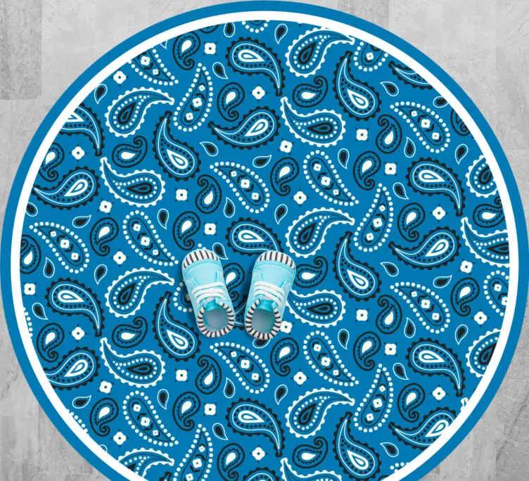 Endast denna vecka Mörkblå boho bandana mönster sovrumsmatta