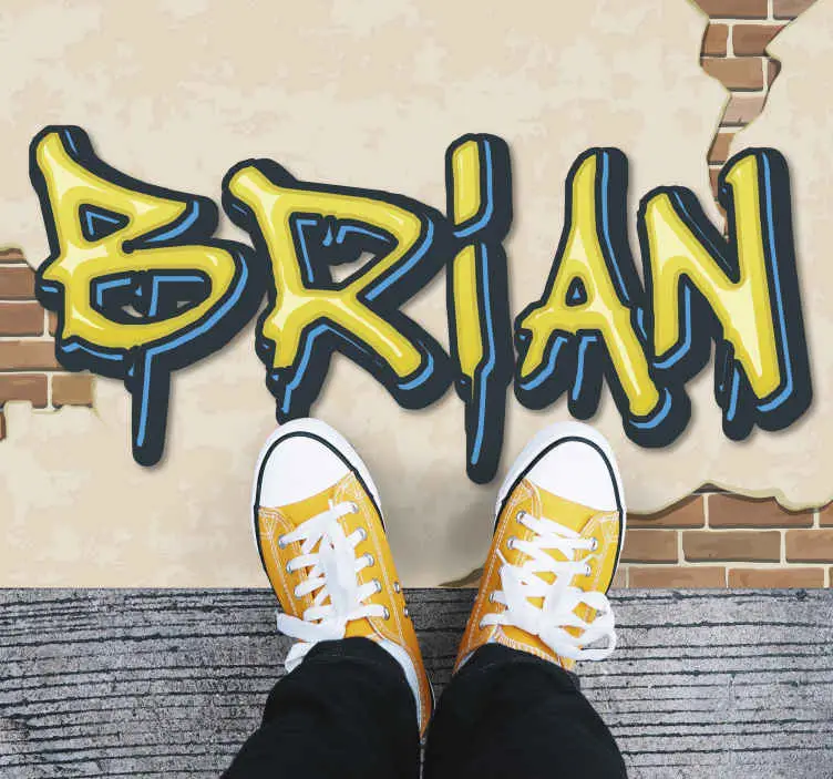 Premium Graffity och tegelstruktur personlig vinylmatta
