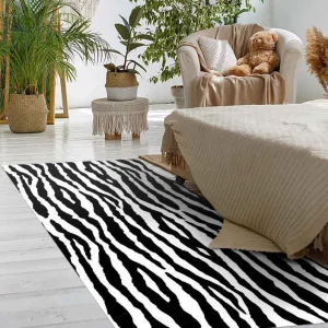 Zebra ränder djur tryck matta Rabatt