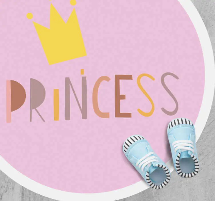 Prinsessa på rosa bakgrund barn vinyl matta Endast denna vecka