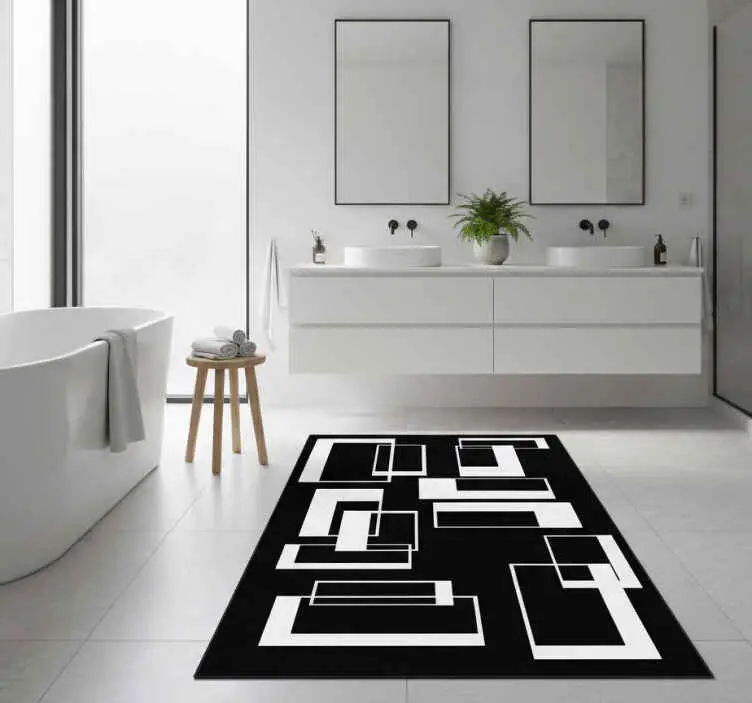 Vinylmatta badrum minimalistiska rektanglar Trygg betalning