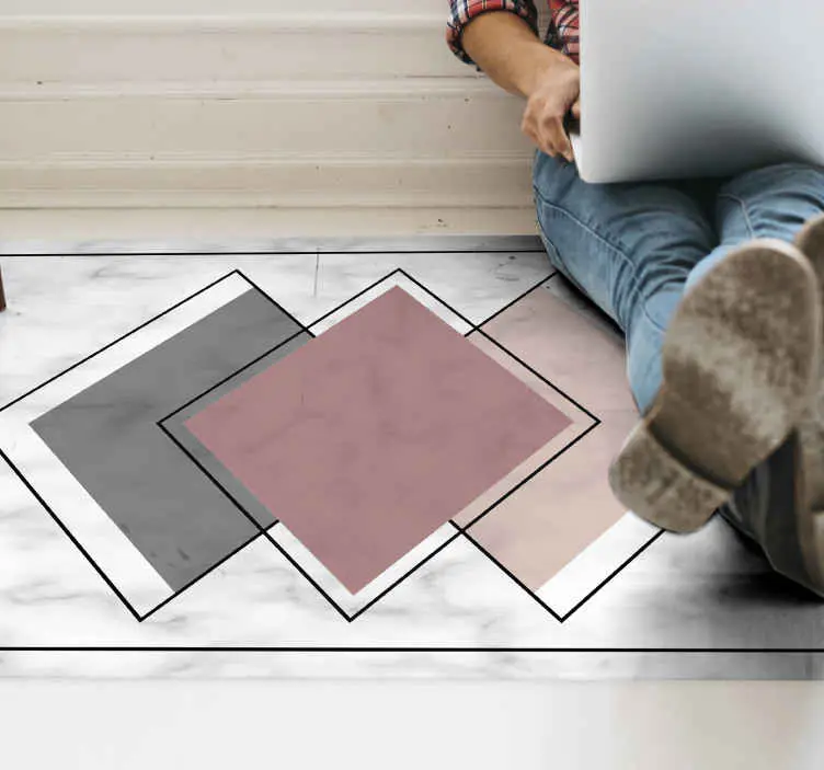 Extra rabatt Marmorgeometrier vinylmatta i marmor