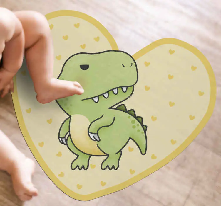 Hjärtformad dinosaurie Vinylmatta Barn Rabatter