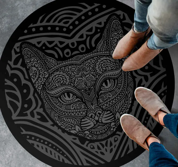 risnedsättning Svart kattansikte Vinylmatta djur