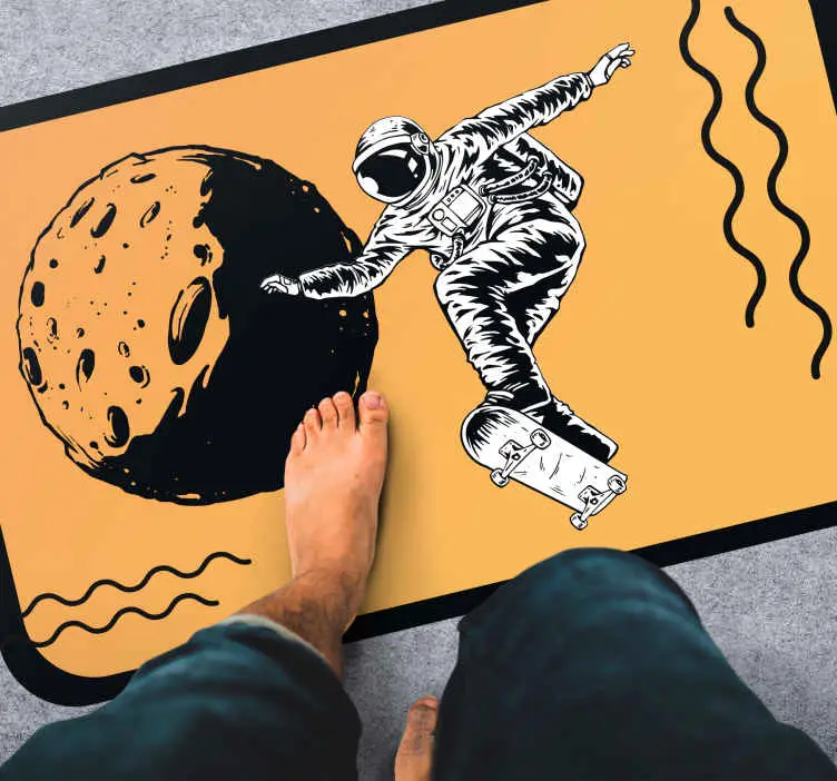 Skateboardåkande astronaut Andra Vinylmattor Endast idag