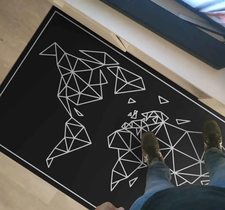 Geometrisk illustration Vinylmatta Världskarta risnedsättning