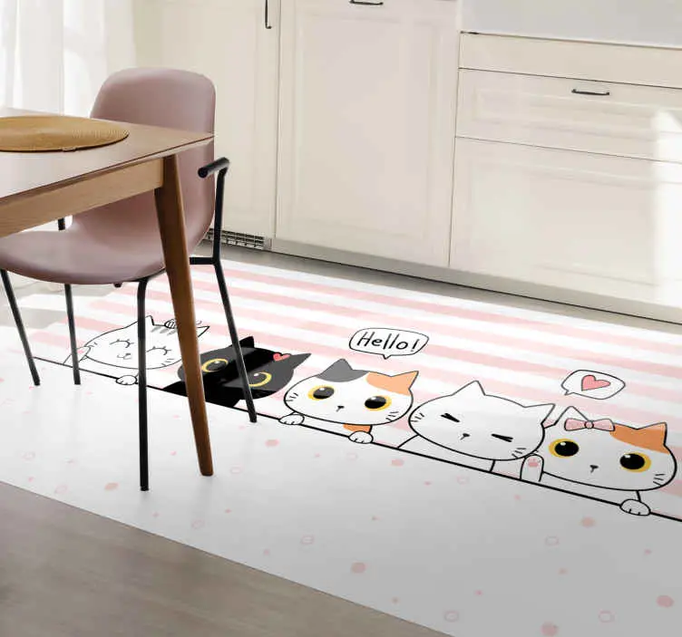 Söta kattvänner Andra Vinylmattor Snabb leverans