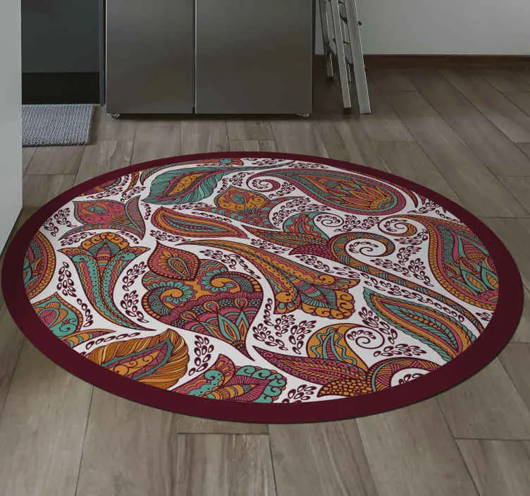 Färgglada virvlande mönster Vinylmatta Mandala Rabatt