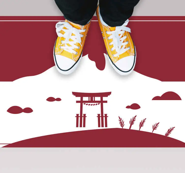 Japanskt landskap Vinylmatta Världskarta Kundfavorit