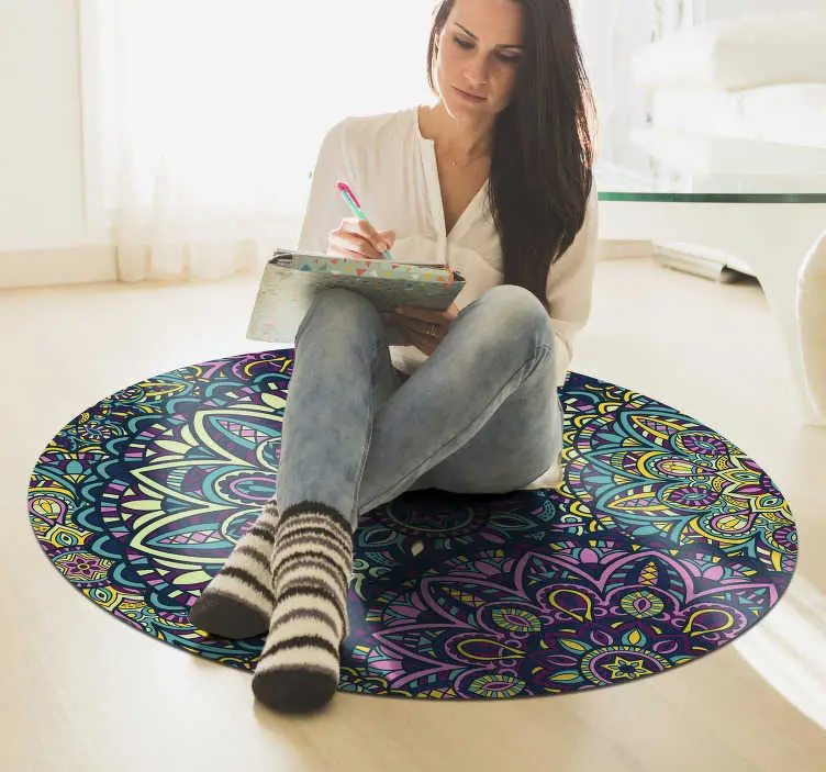 Rund sammansättning mandala vinylmatta Sänkt pris