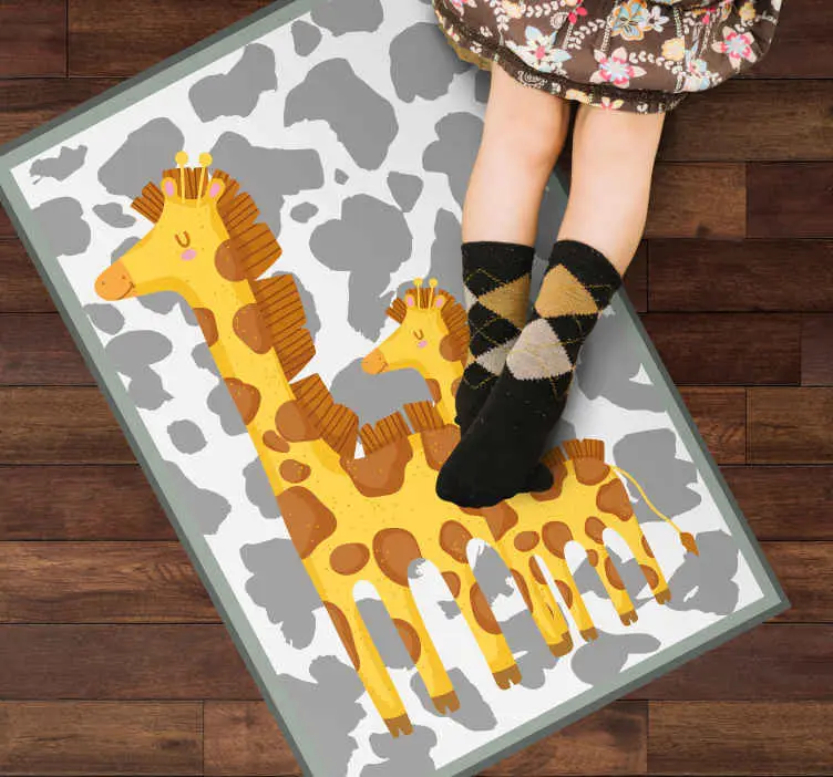Nyhet Giraff familj motiv Vinylmatta Barn