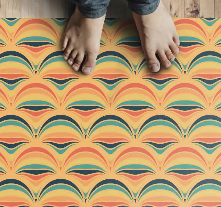 Populärt val 70-talets orange linjer geometriska mattor