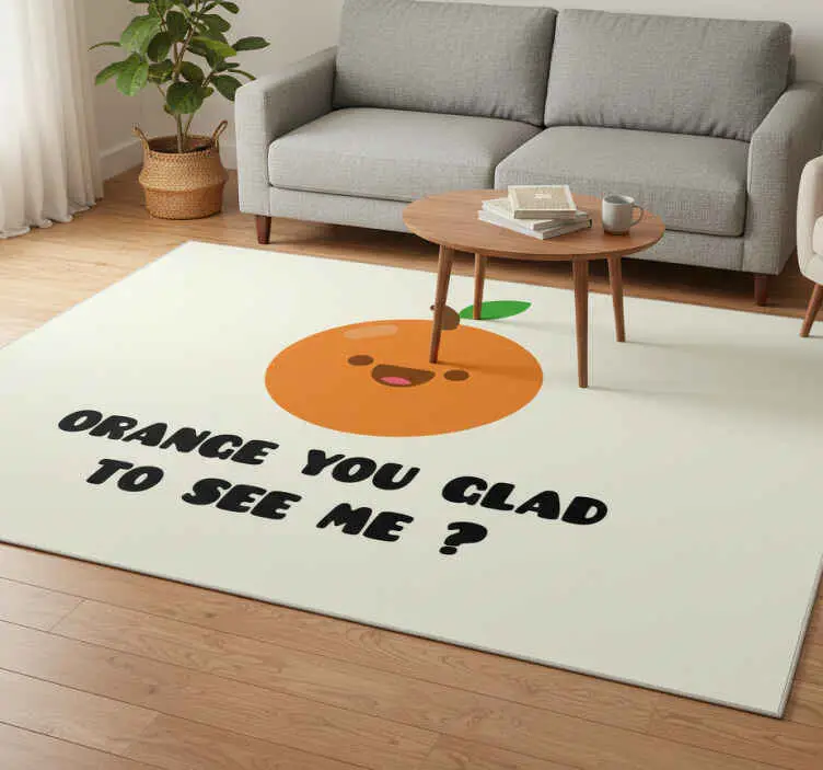 Köp online Vinylmattor med fraser rolig citat med orange
