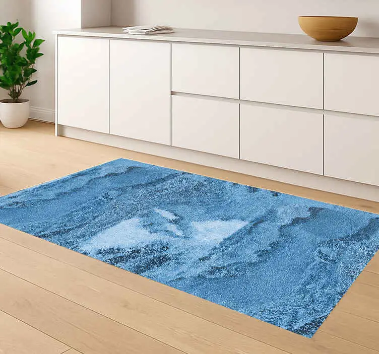 Outlet Djupblå textur vinylmatta i marmor
