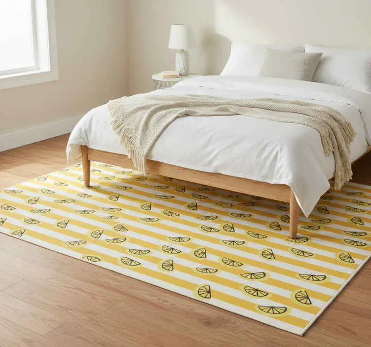 Kampanjpris Vinylmatta sovrum med citronsymboler design