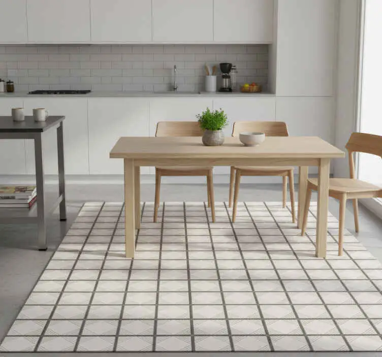 Vinylmatta kök vita minimalistiska abstrakta plattor Billig