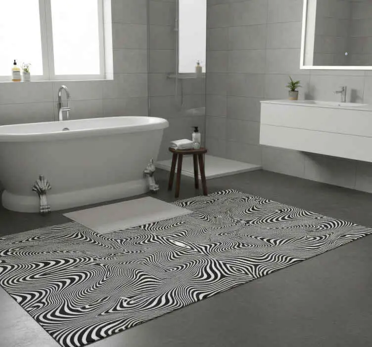 Begränsat antal Vinylmatta badrum zebra 3d effekt dusch