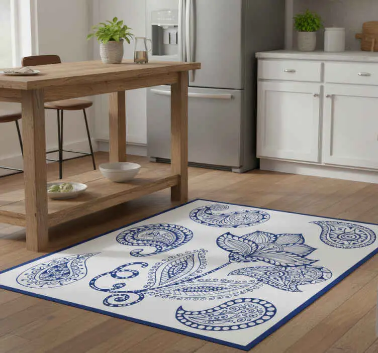 Vinylmatta kök paisley och blommor Sänkt pris