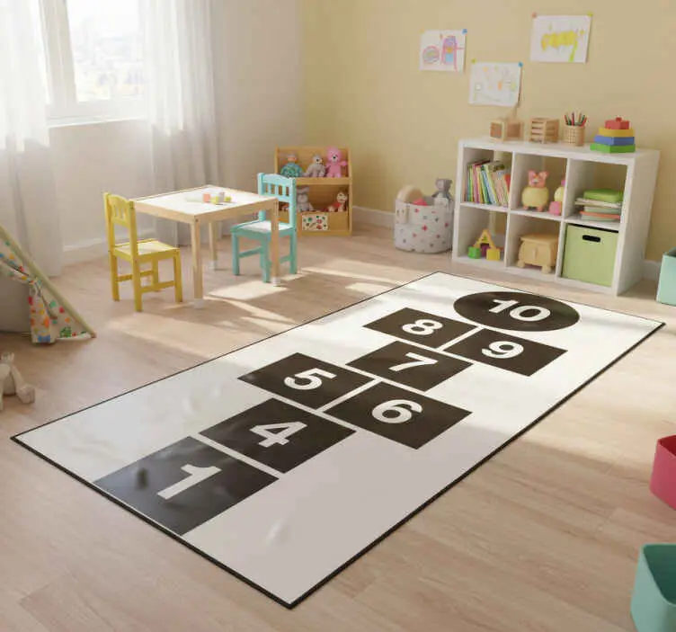 Vinylmatta spel hoppmatte rutor Rabatter