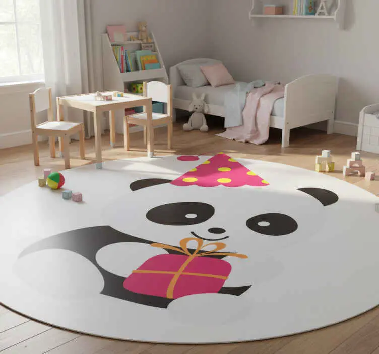 Vinylmatta barn baby panda med present Sista chansen