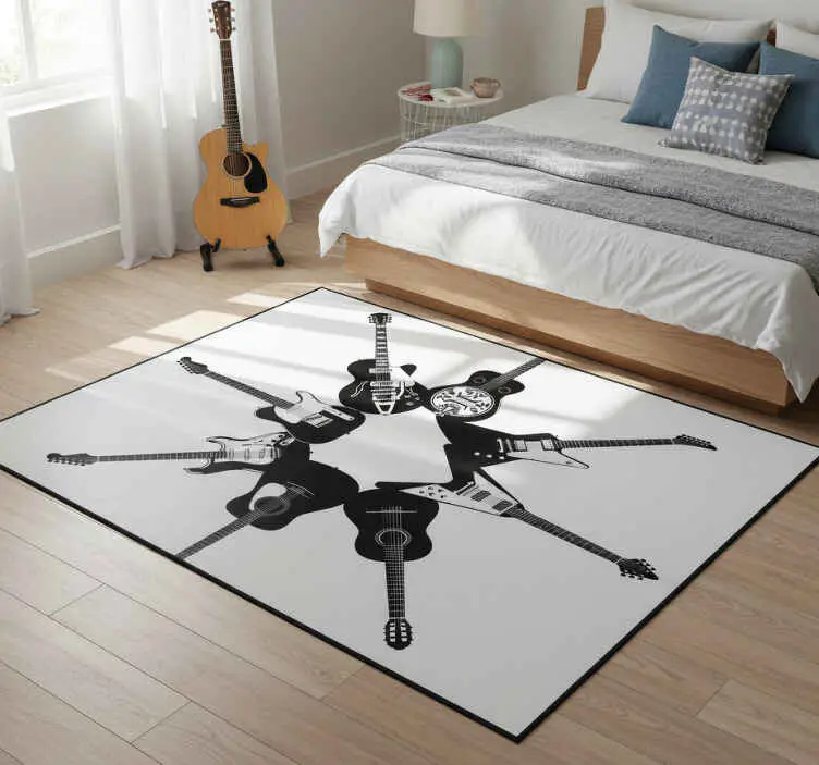 Endast denna vecka Vinylmatta sovrum gitarrer i cirkel