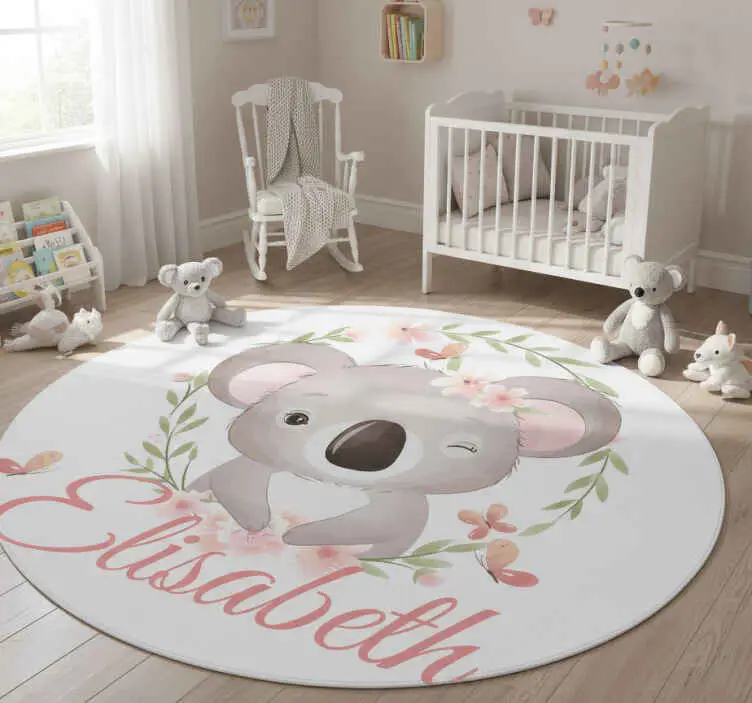 Vinylmatta barn söt koala med namn Begränsat erbjudande