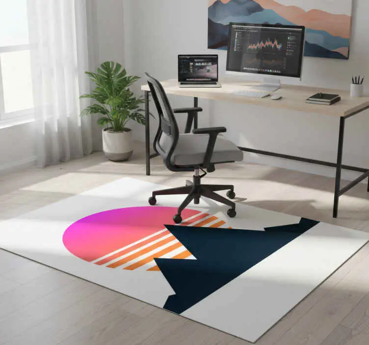 Nedsatt pris Vinylmatta geometrisk bergsolnedgång