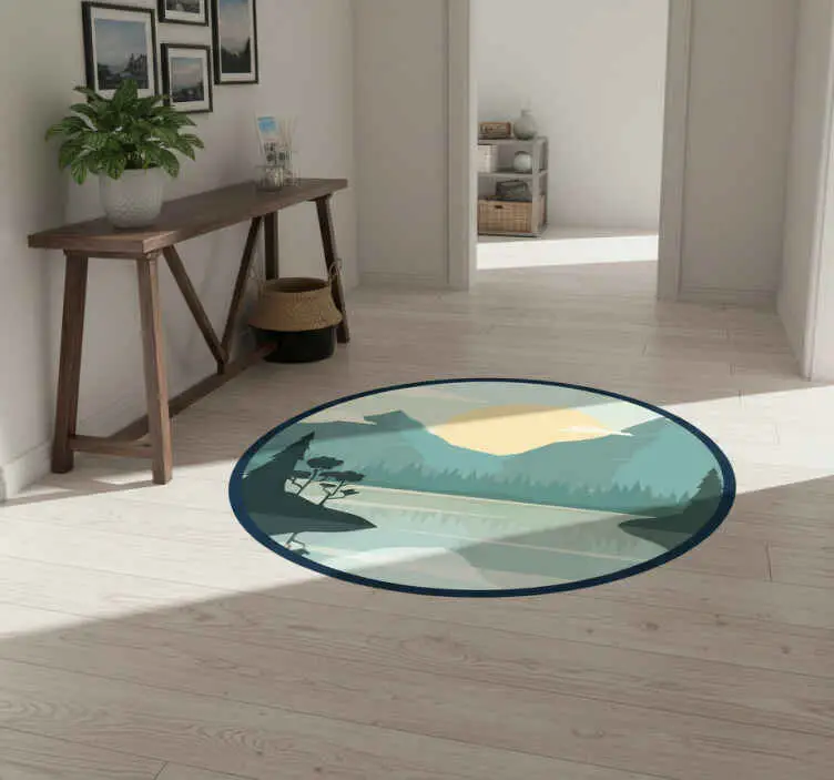 Rabatt Vinylmatta natur stilla bergsspegling