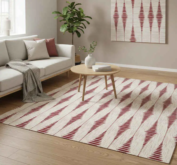 Rabatter Vinylmatta geometrisk röd rabaul ikat