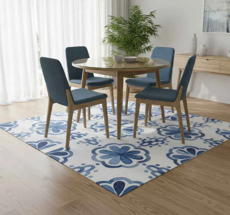 Extra rabatt Vinylmatta matsal blommönster i cementplattor