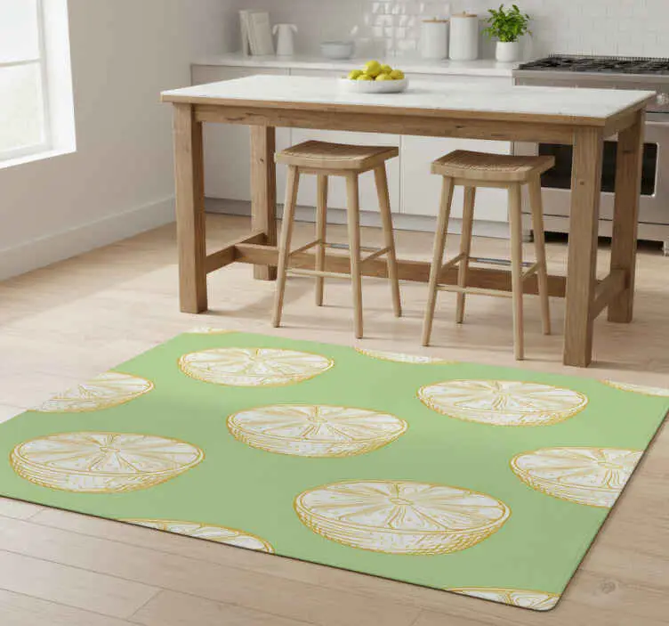 Vinylmatta kök handritad citron citrusfrukt Sista chansen