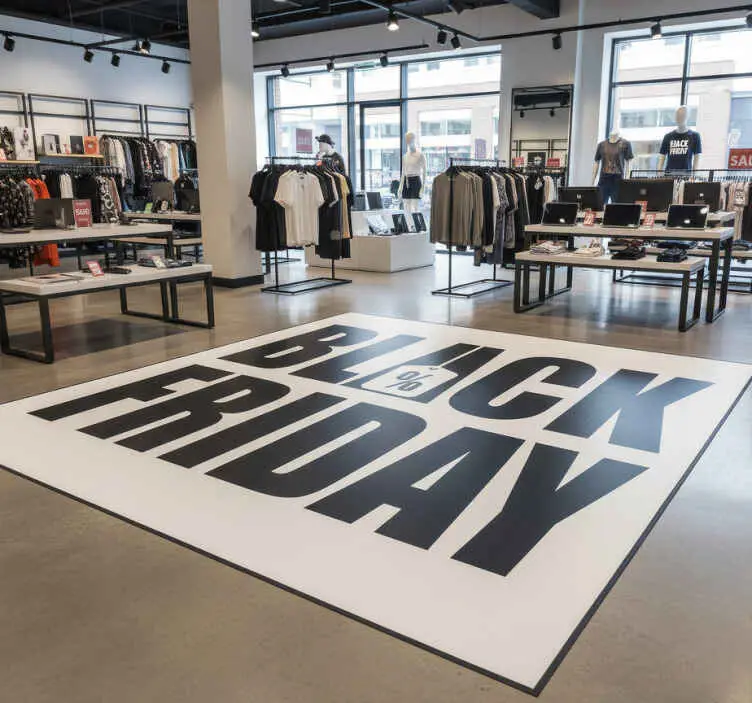 Enkel vit bakgrund black friday vinylmatta Endast idag
