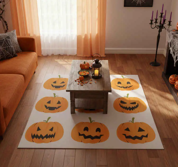 Beställ idag Vinylmatta halloween med pumpor