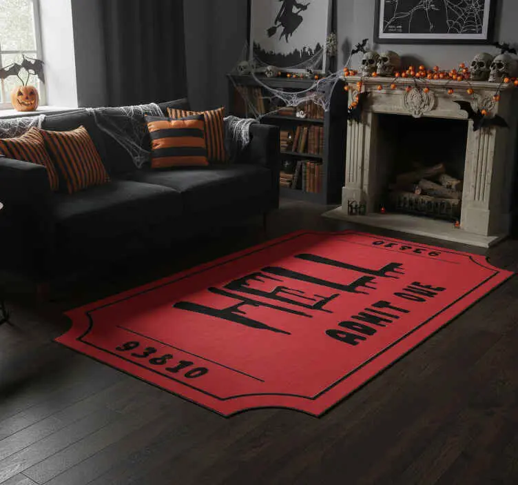 Lågt pris Vinylmatta halloween biljetten till helvetet