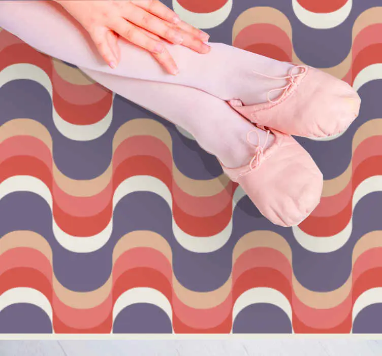 Kampanj Vinylmatta geometrisk vågig färgpalett