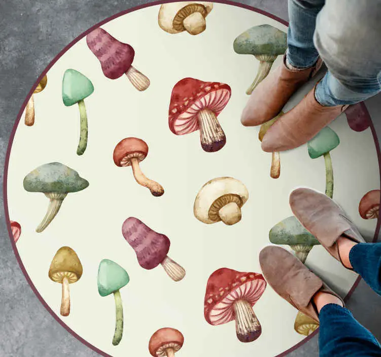 Trygg betalning Svampillustrationer Vinylmatta natur