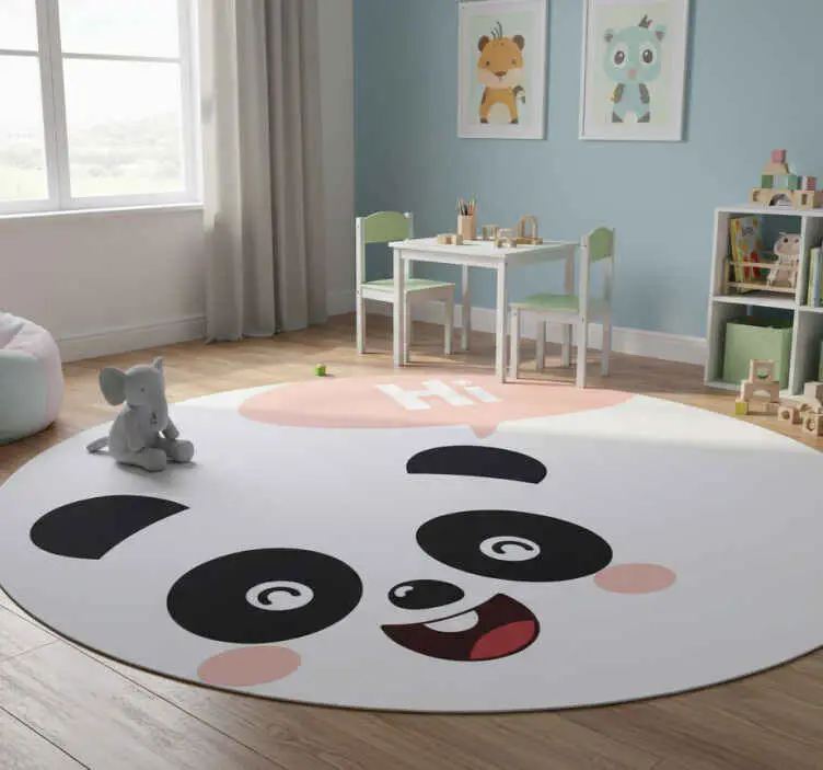 Fri frakt Vinylmatta djur tecknad panda säger hej