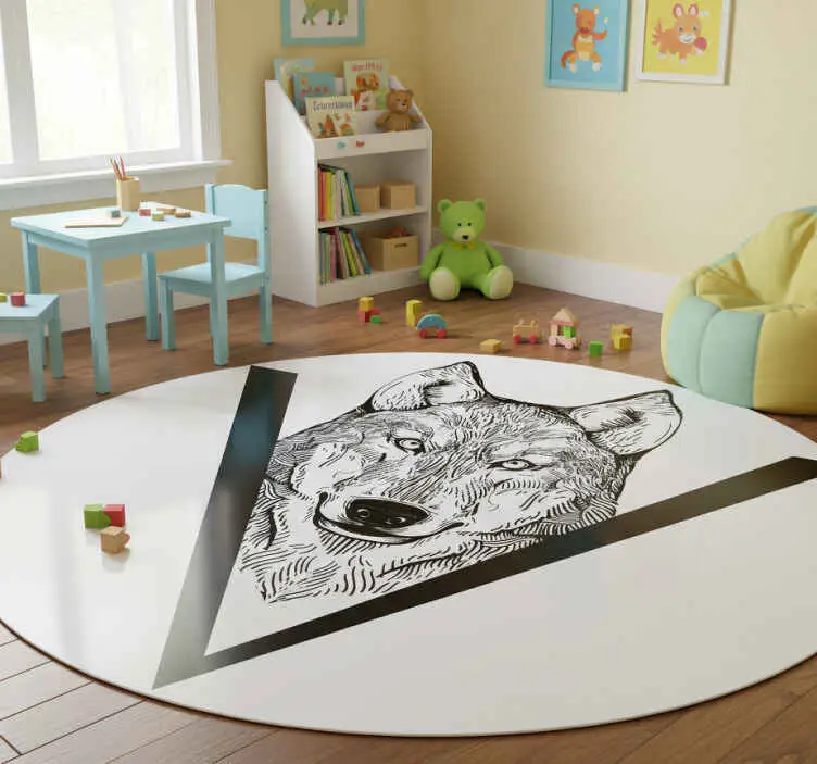 Vinylmatta djur vargillustration Fynd
