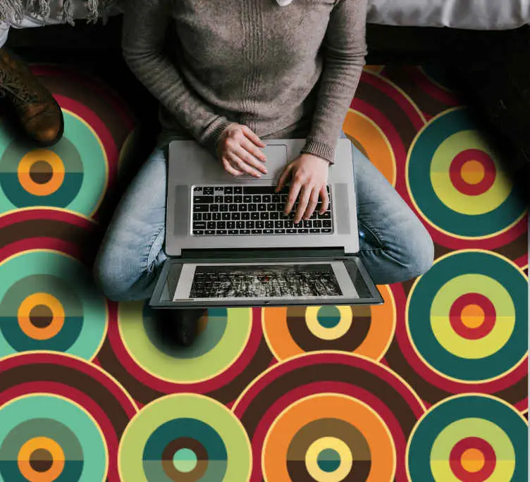 Premium Livfullt cirkulärt motiv Vinylmatta geometrisk