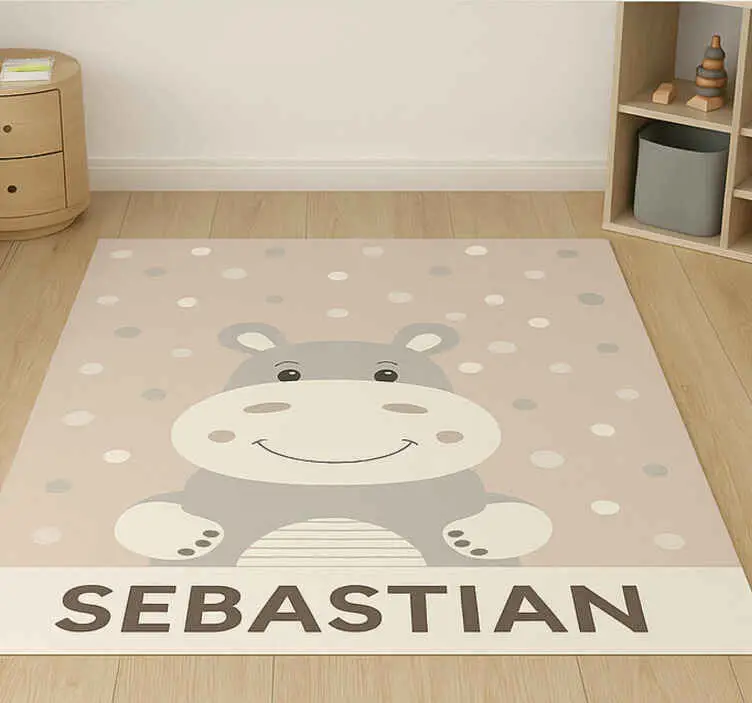 Specialdesignad beige flodhäst Andra Vinylmattor risnedsättning