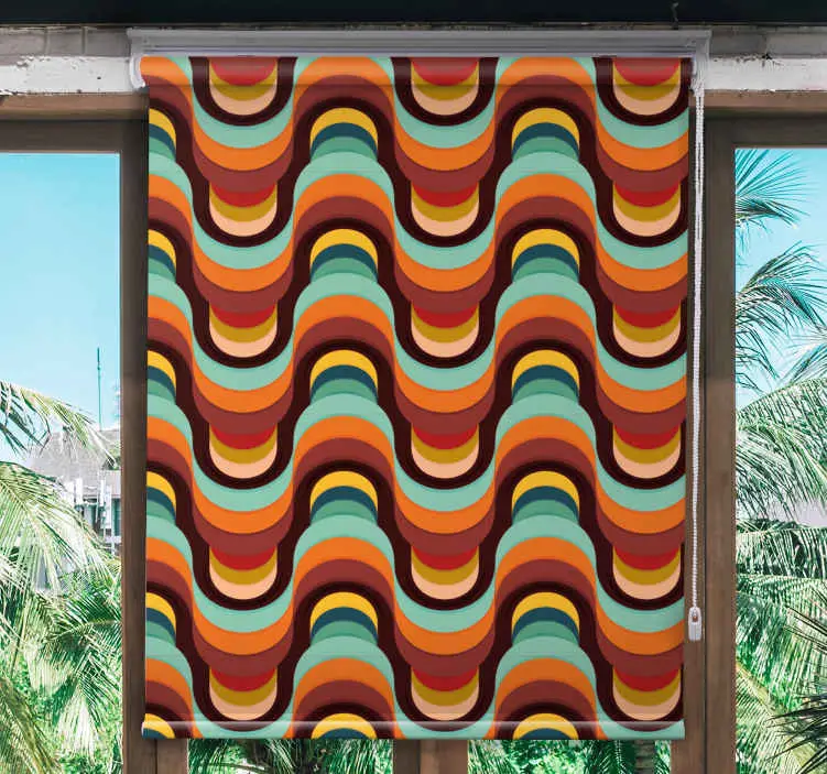 Kundfavorit Färgglada retro mönster moderna rullgardiner