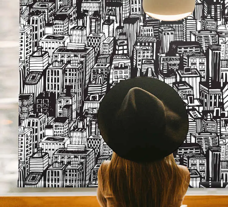 New york skyline återspeglas rullgardin konst Fynd
