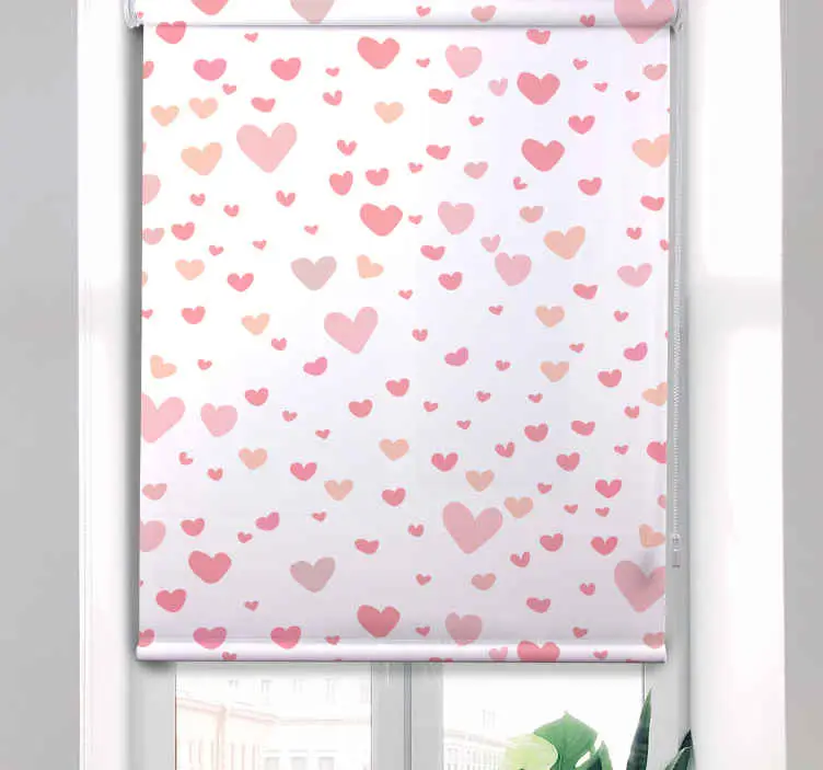Nedsatt pris Rosa hjärtan romantik rullgardin