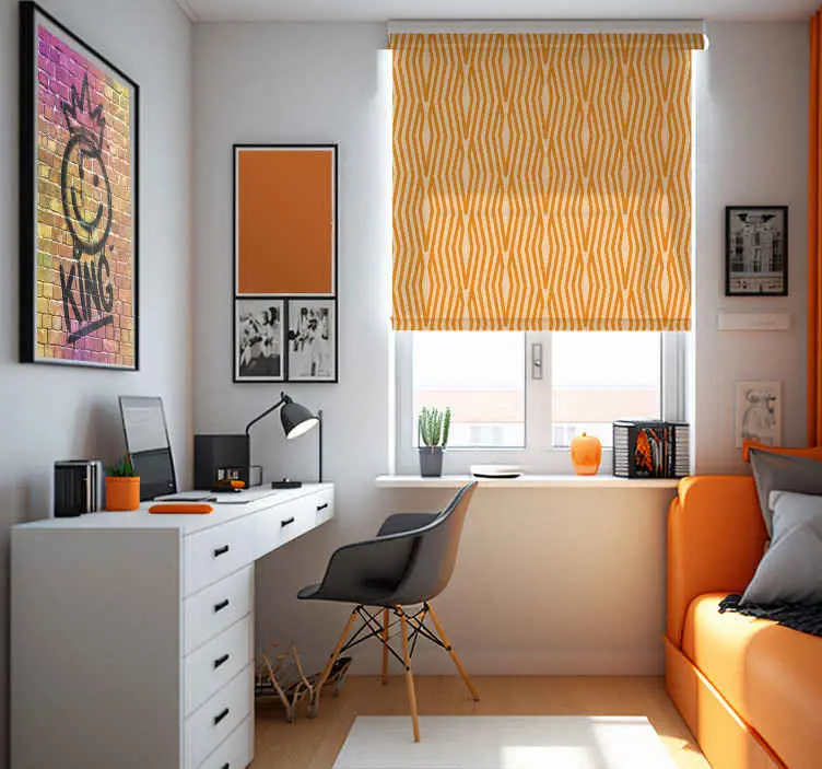 Kampanj Abstrakt mönster Rullgardin orange