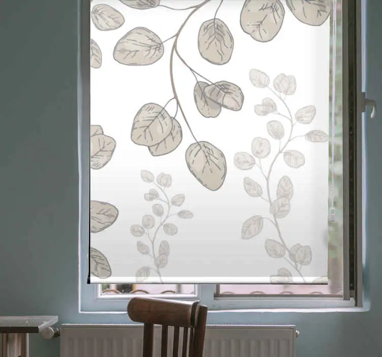 Lägg i varukorgen Tunna bladmönster Rullgardin blommor och växter