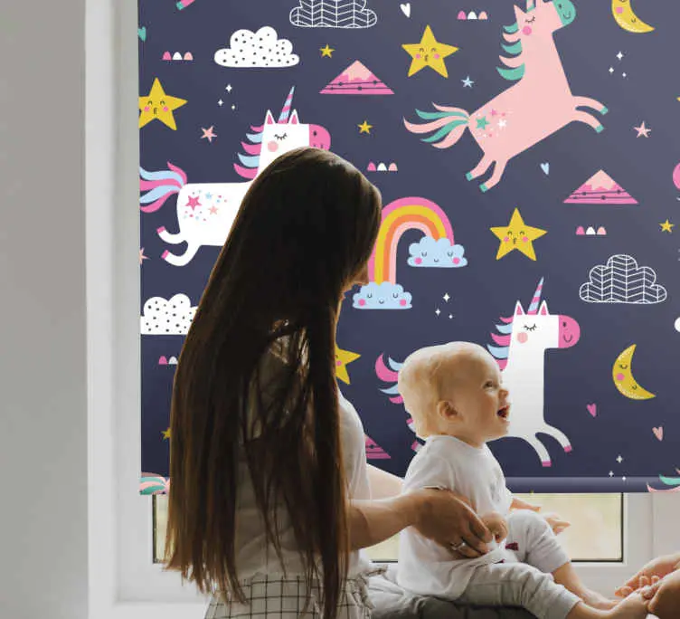 Enhörningar och stjärnor Rrullgardin barn Säker betalning