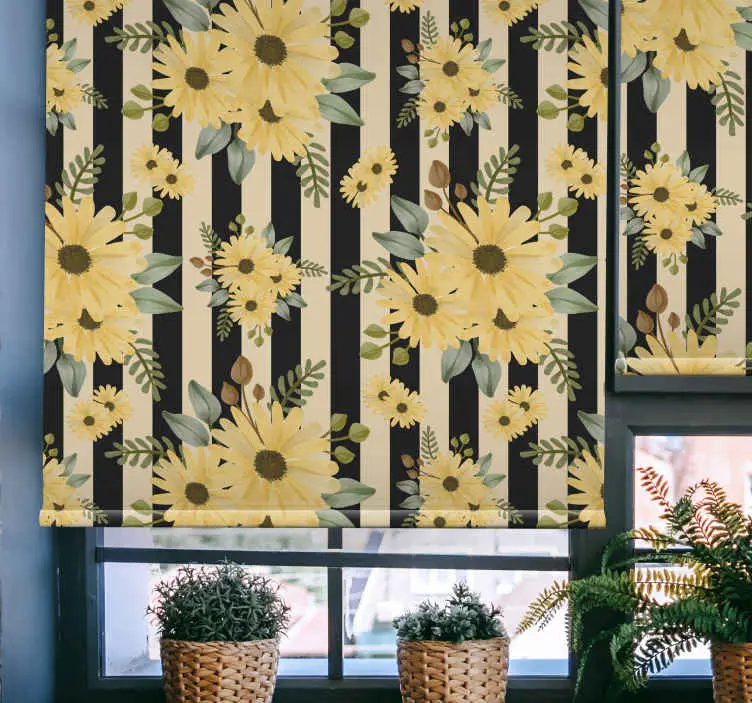 Populär Solros blommotiv Rullgardin blommor och växter