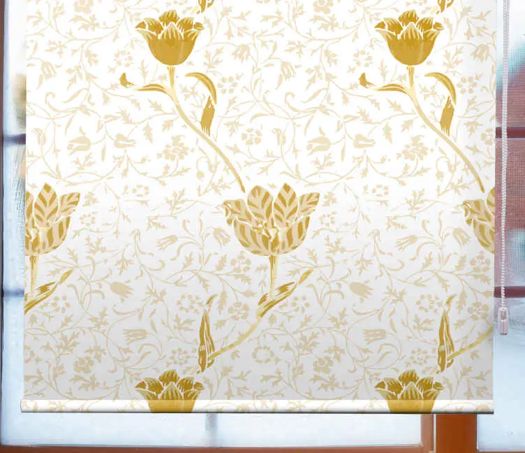 Fynd Gyllene elegant mönster Rullgardin blommig